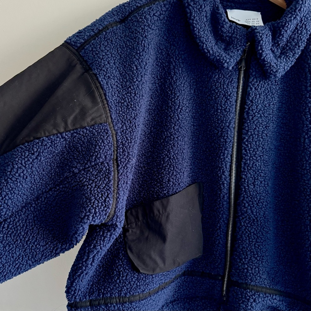 Loup Navy Shearling Bomber Jacket - Picture 3 of 7